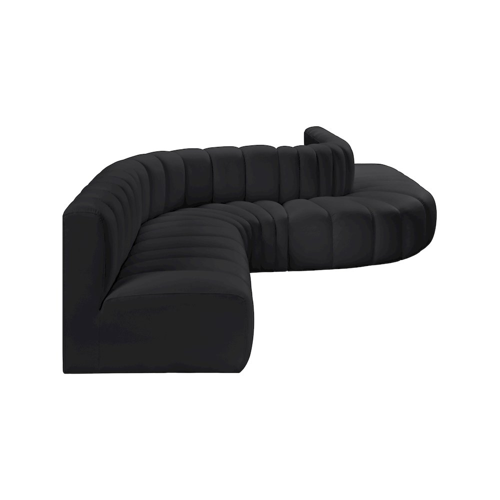 Arc Black Vegan Leather Modular Sofa. Picture 5