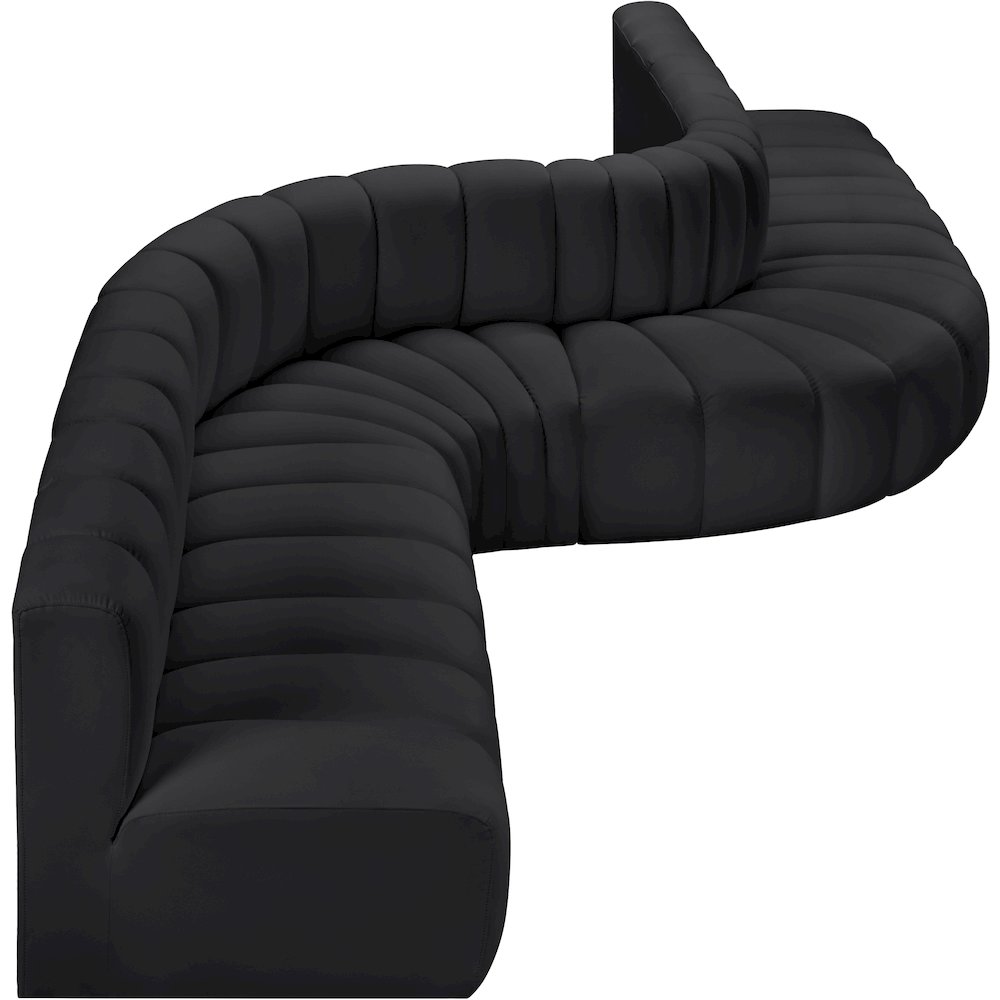 Arc Black Vegan Leather Modular Sofa. Picture 6