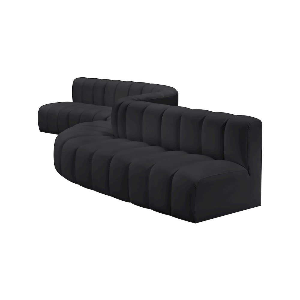 Arc Black Vegan Leather Modular Sofa. Picture 7
