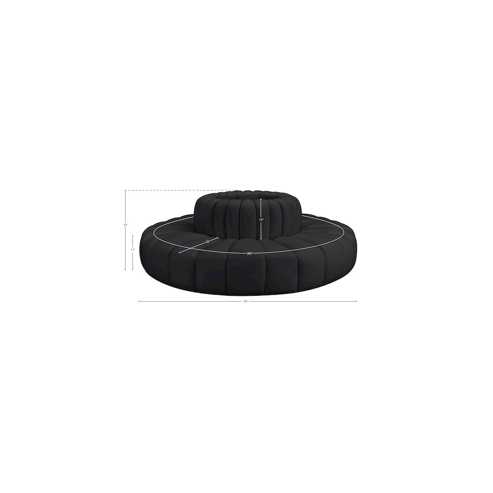 Arc Black Vegan Leather Modular Sofa. Picture 7