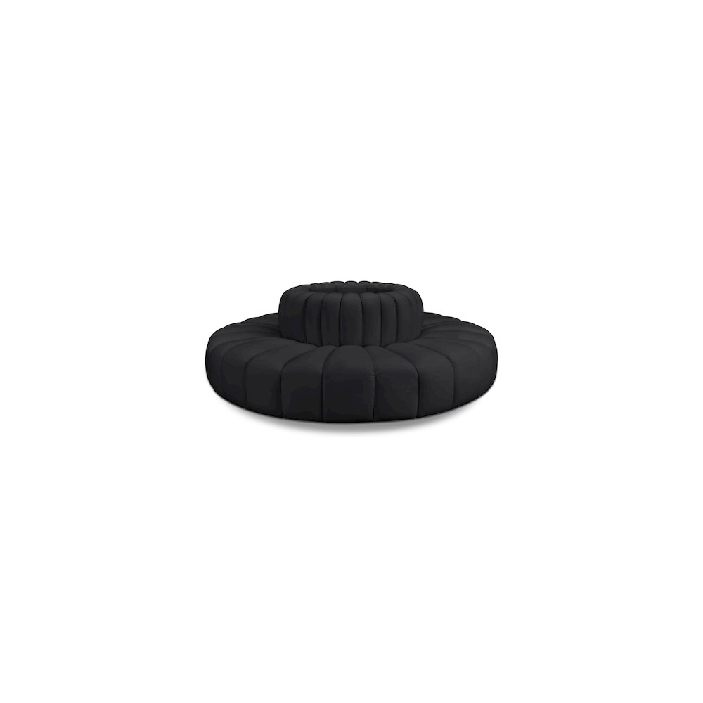 Arc Black Vegan Leather Modular Sofa. Picture 1
