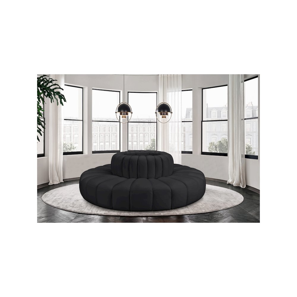 Arc Black Vegan Leather Modular Sofa. Picture 2