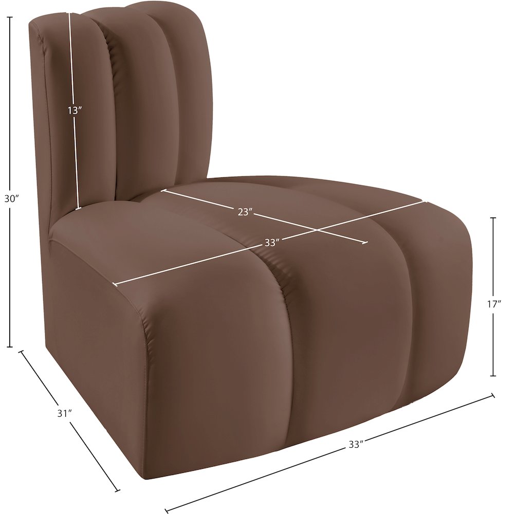 Arc Brown Vegan Leather Reverse Corner. Picture 11