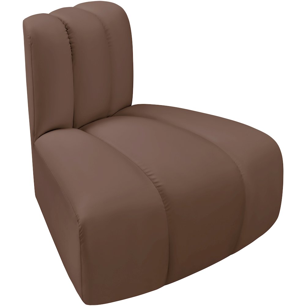 Arc Brown Vegan Leather Reverse Corner. Picture 3