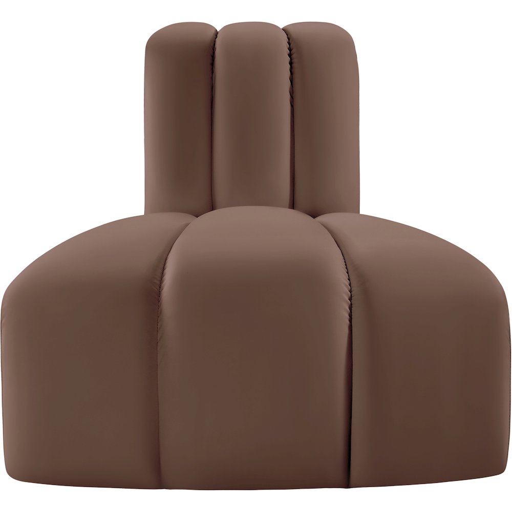 Arc Brown Vegan Leather Reverse Corner. Picture 4
