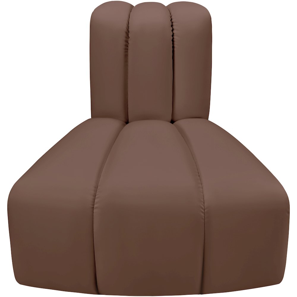 Arc Brown Vegan Leather Reverse Corner. Picture 5