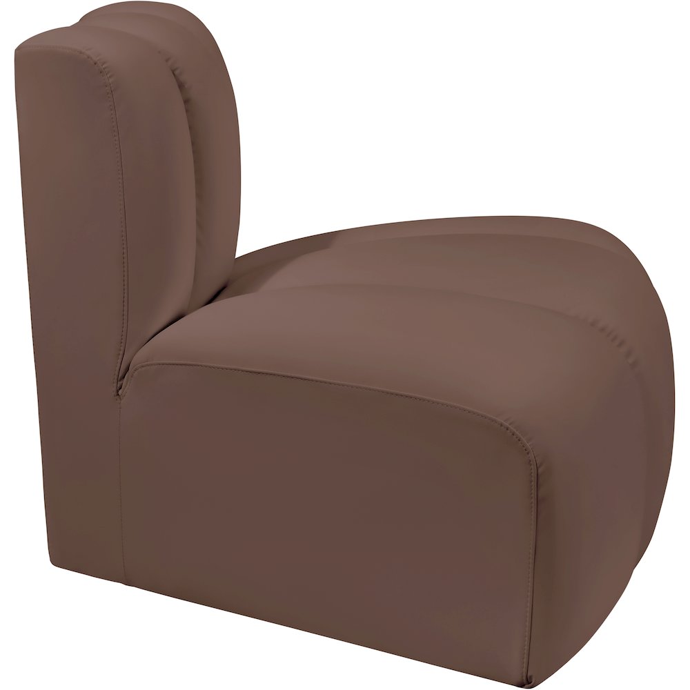 Arc Brown Vegan Leather Reverse Corner. Picture 6