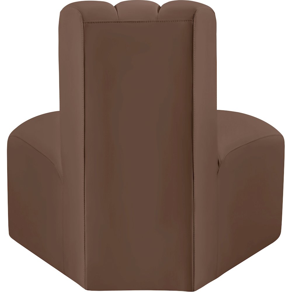 Arc Brown Vegan Leather Reverse Corner. Picture 7
