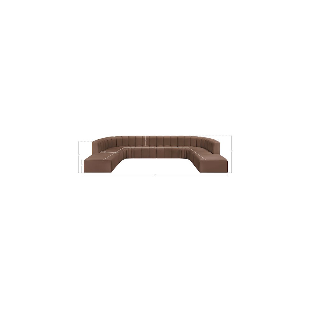 Arc Brown Vegan Leather Modular Sofa. Picture 11
