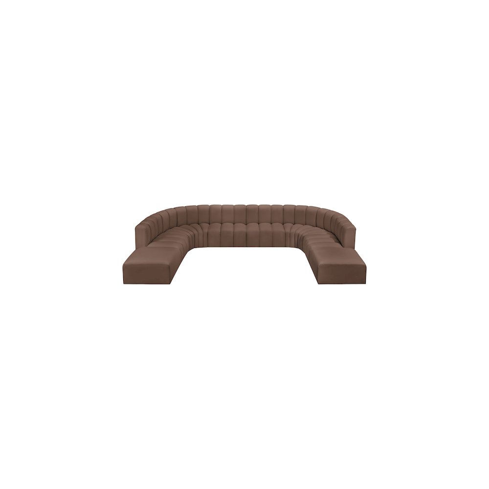 Arc Brown Vegan Leather Modular Sofa. Picture 3