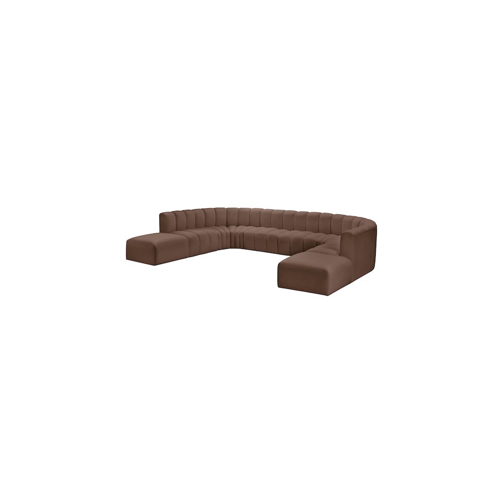 Arc Brown Vegan Leather Modular Sofa. Picture 4
