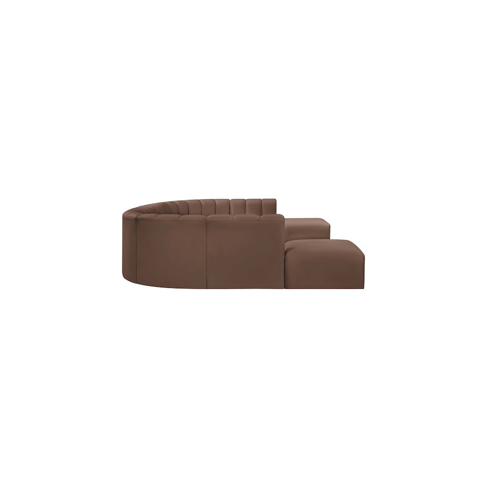 Arc Brown Vegan Leather Modular Sofa. Picture 5
