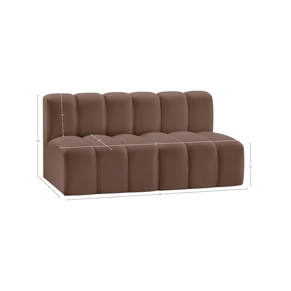 Arc Brown Vegan Leather Modular Sofa. Picture 11