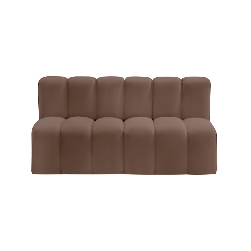Arc Brown Vegan Leather Modular Sofa. Picture 3