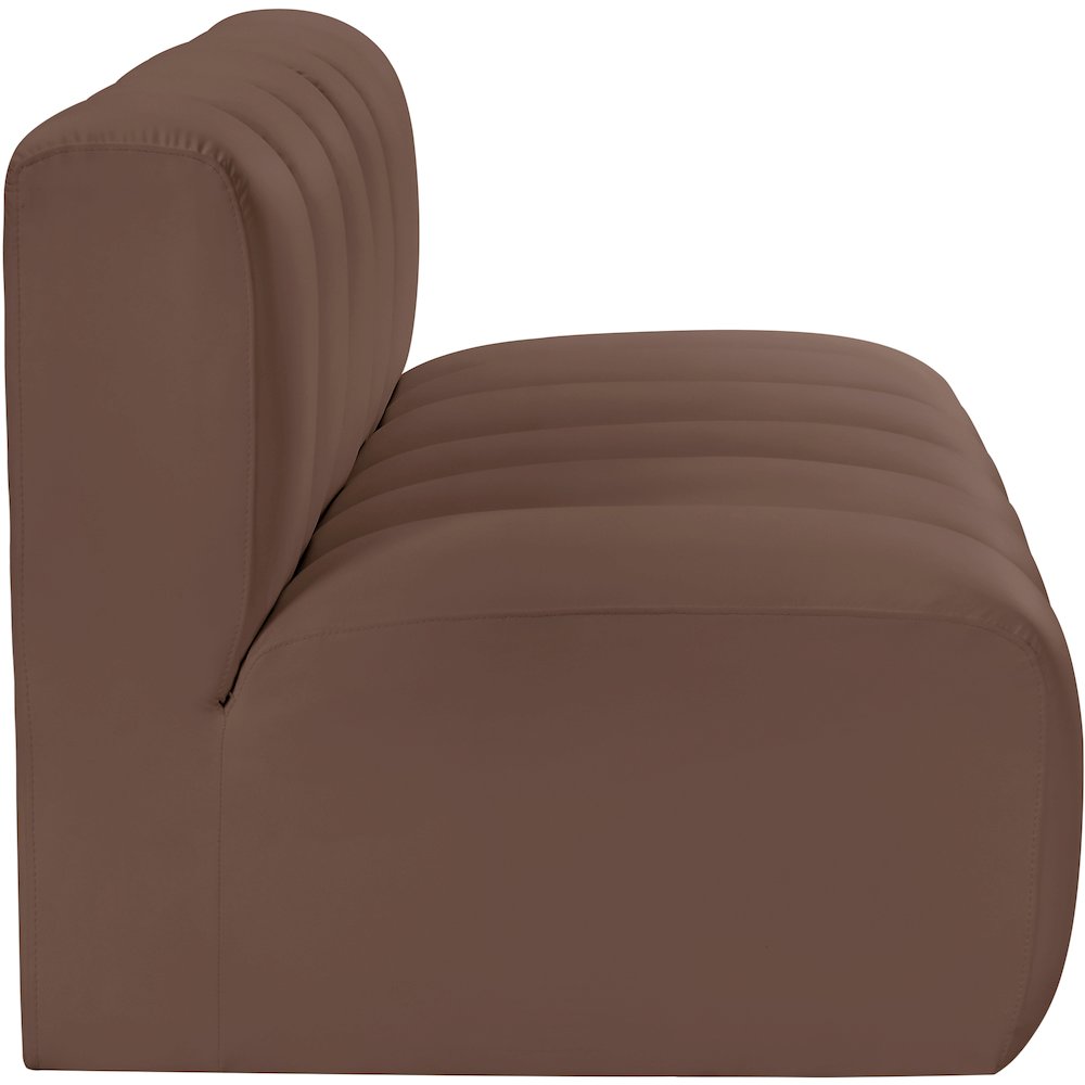 Arc Brown Vegan Leather Modular Sofa. Picture 5