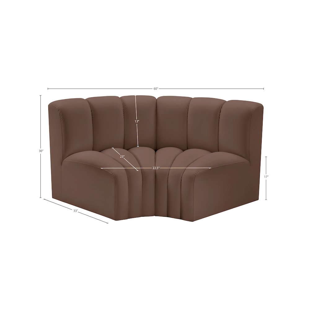 Arc Brown Vegan Leather Modular Sofa. Picture 10