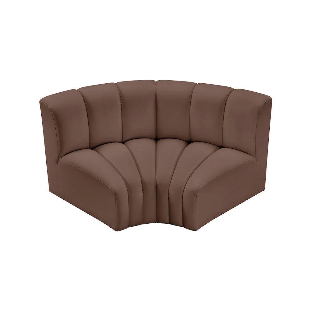 Arc Brown Vegan Leather Modular Sofa. Picture 3