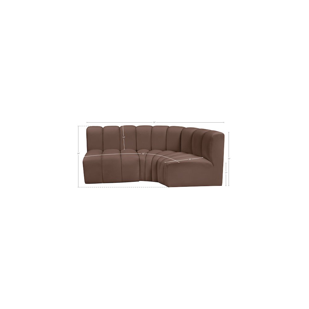 Arc Brown Vegan Leather Modular Sofa. Picture 11