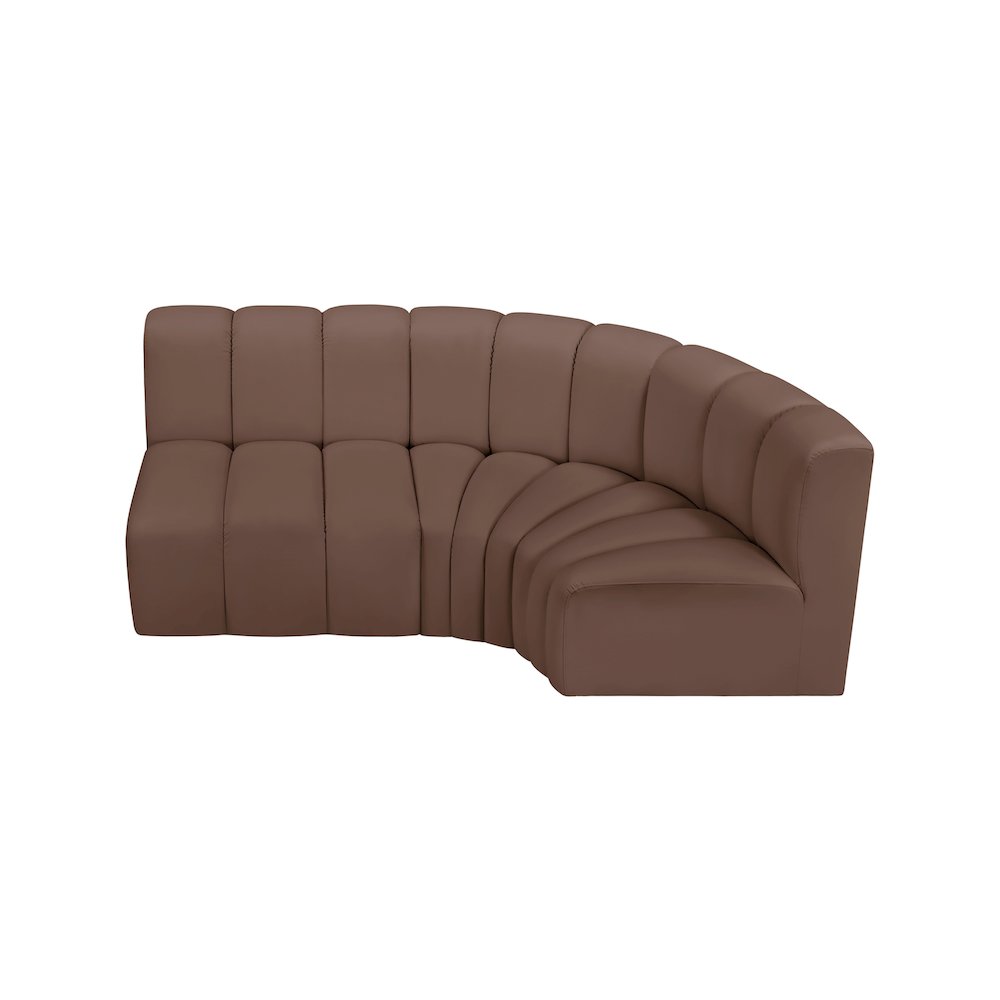 Arc Brown Vegan Leather Modular Sofa. Picture 3