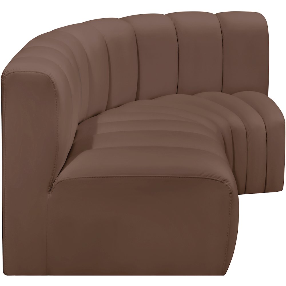Arc Brown Vegan Leather Modular Sofa. Picture 5