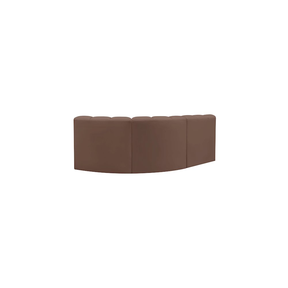 Arc Brown Vegan Leather Modular Sofa. Picture 6