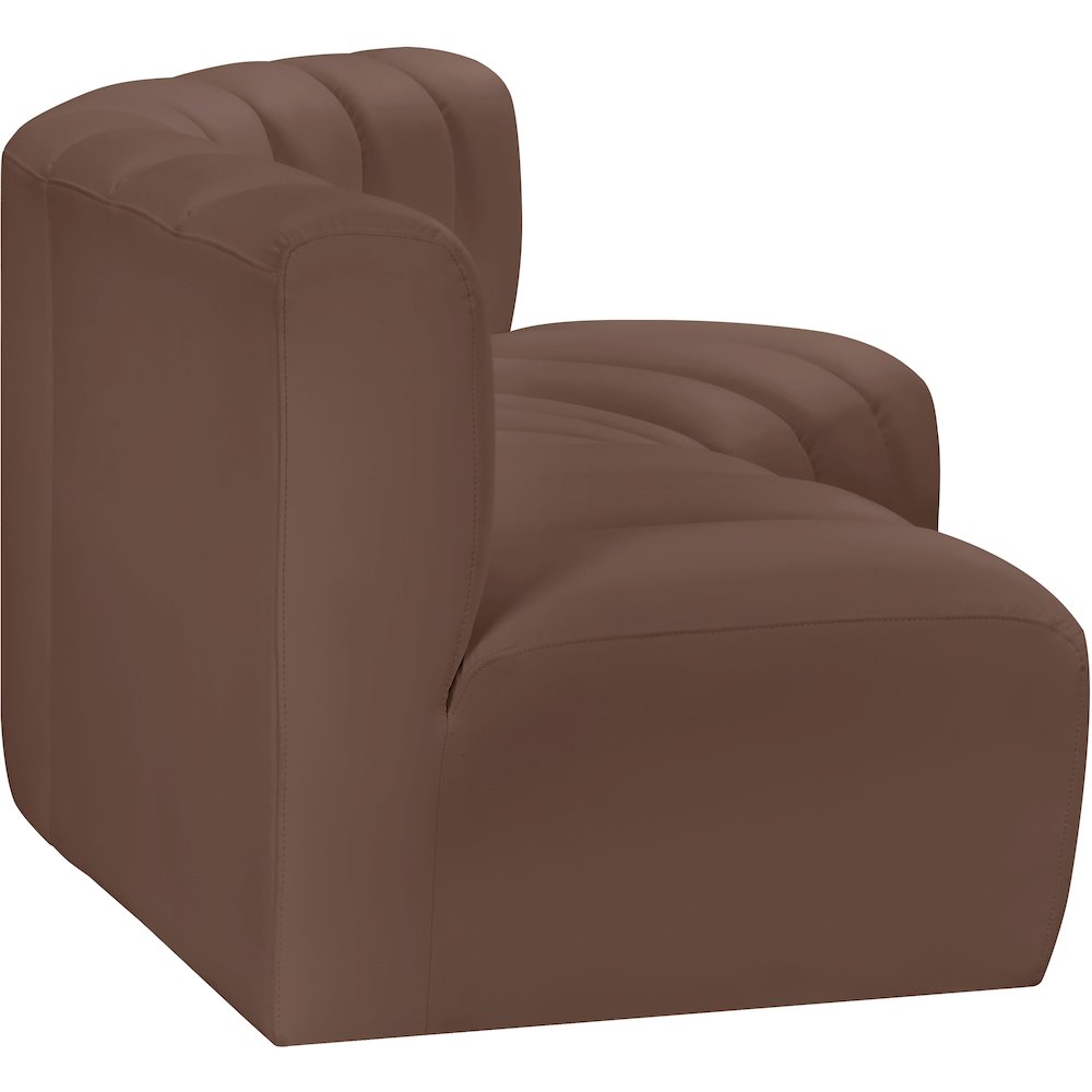 Arc Brown Vegan Leather Modular Sofa. Picture 5