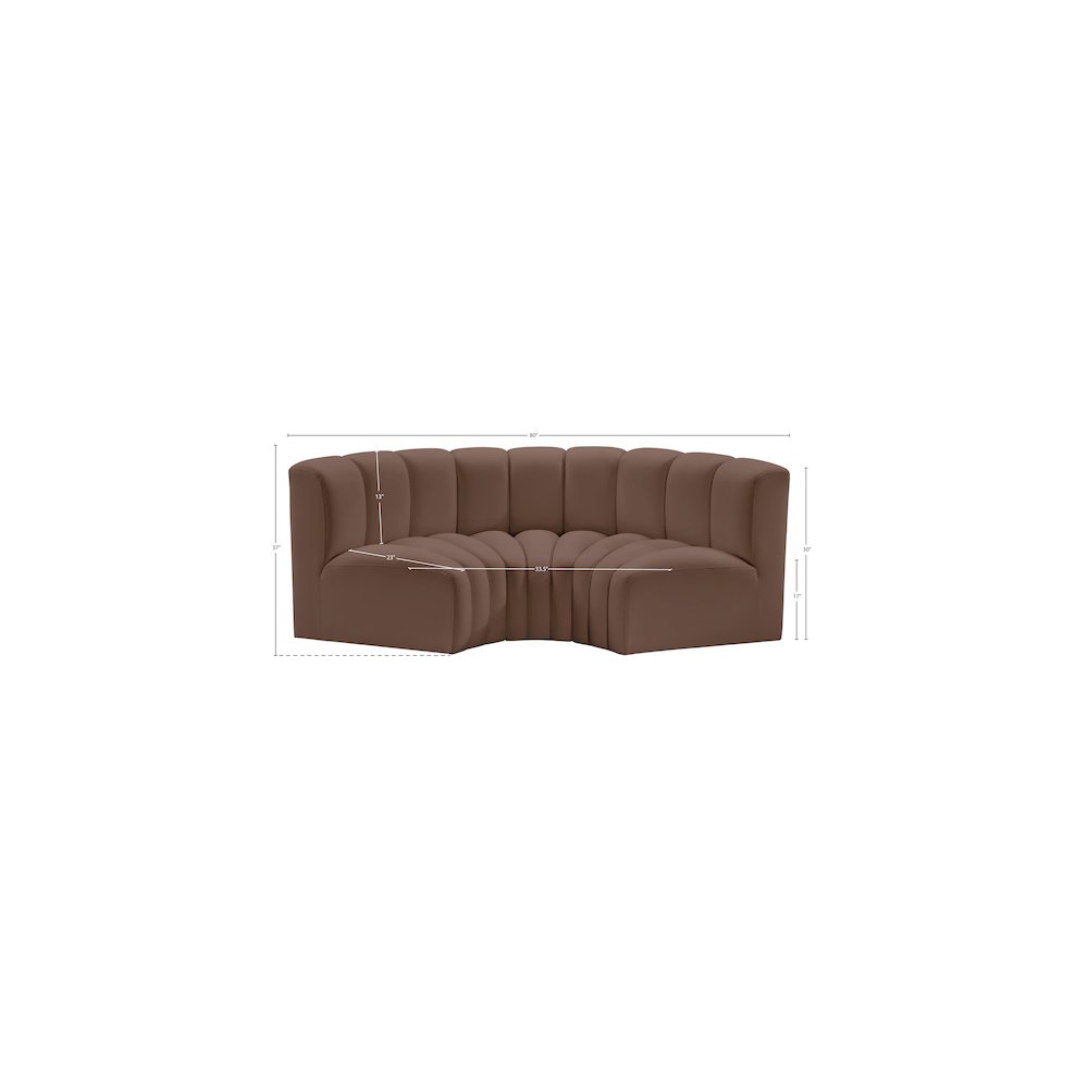 Arc Brown Vegan Leather Modular Sofa. Picture 11