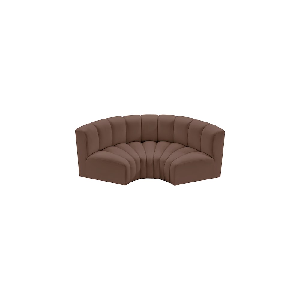 Arc Brown Vegan Leather Modular Sofa. Picture 3