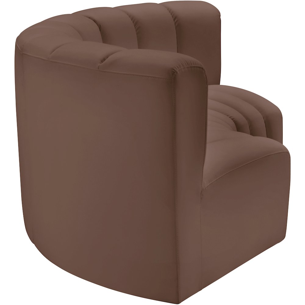 Arc Brown Vegan Leather Modular Sofa. Picture 5