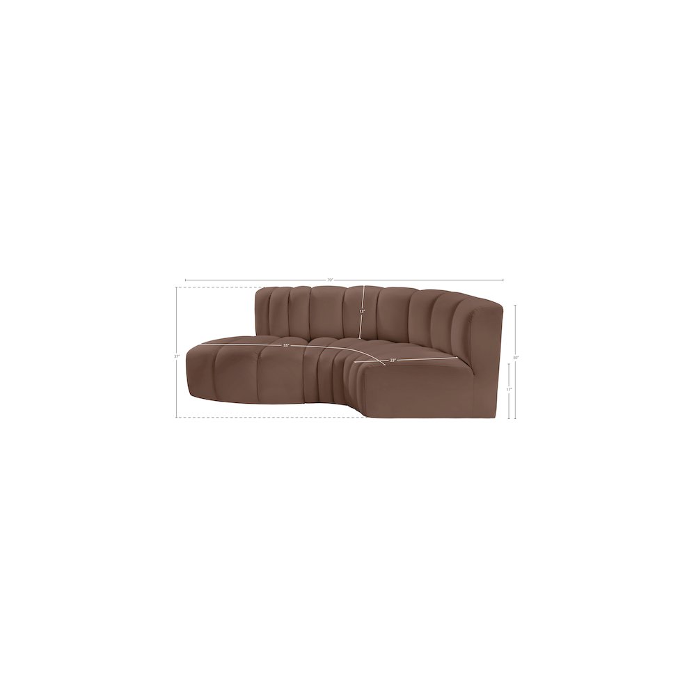Arc Brown Vegan Leather Modular Sofa. Picture 11