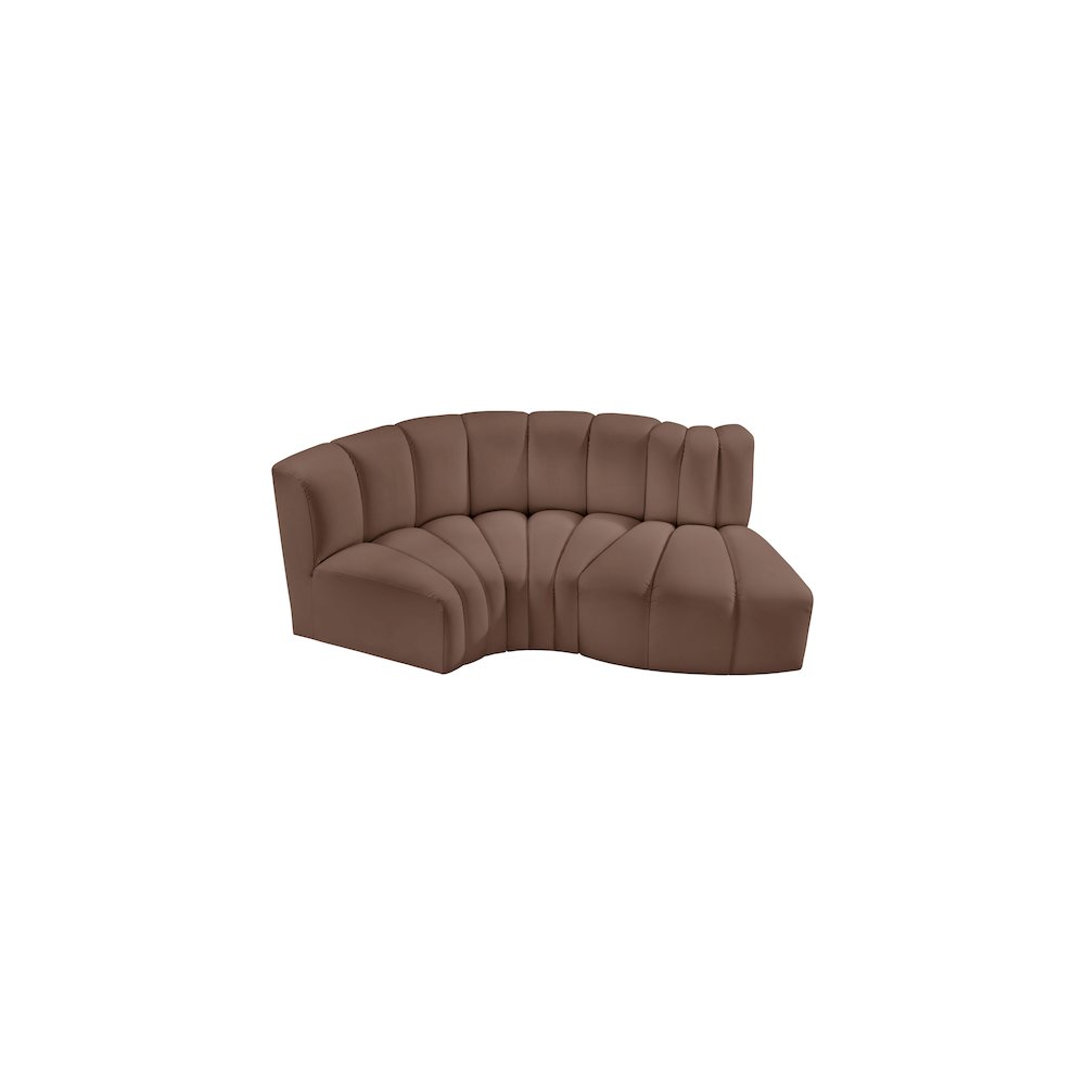 Arc Brown Vegan Leather Modular Sofa. Picture 3