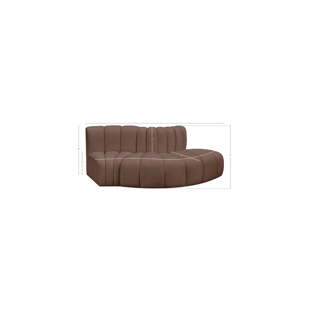 Arc Brown Vegan Leather Modular Sofa. Picture 10