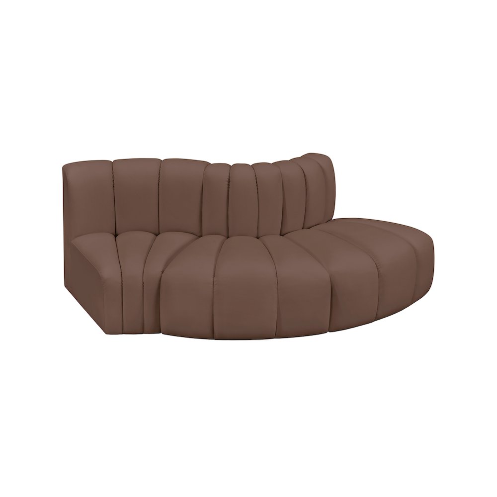 Arc Brown Vegan Leather Modular Sofa. Picture 3