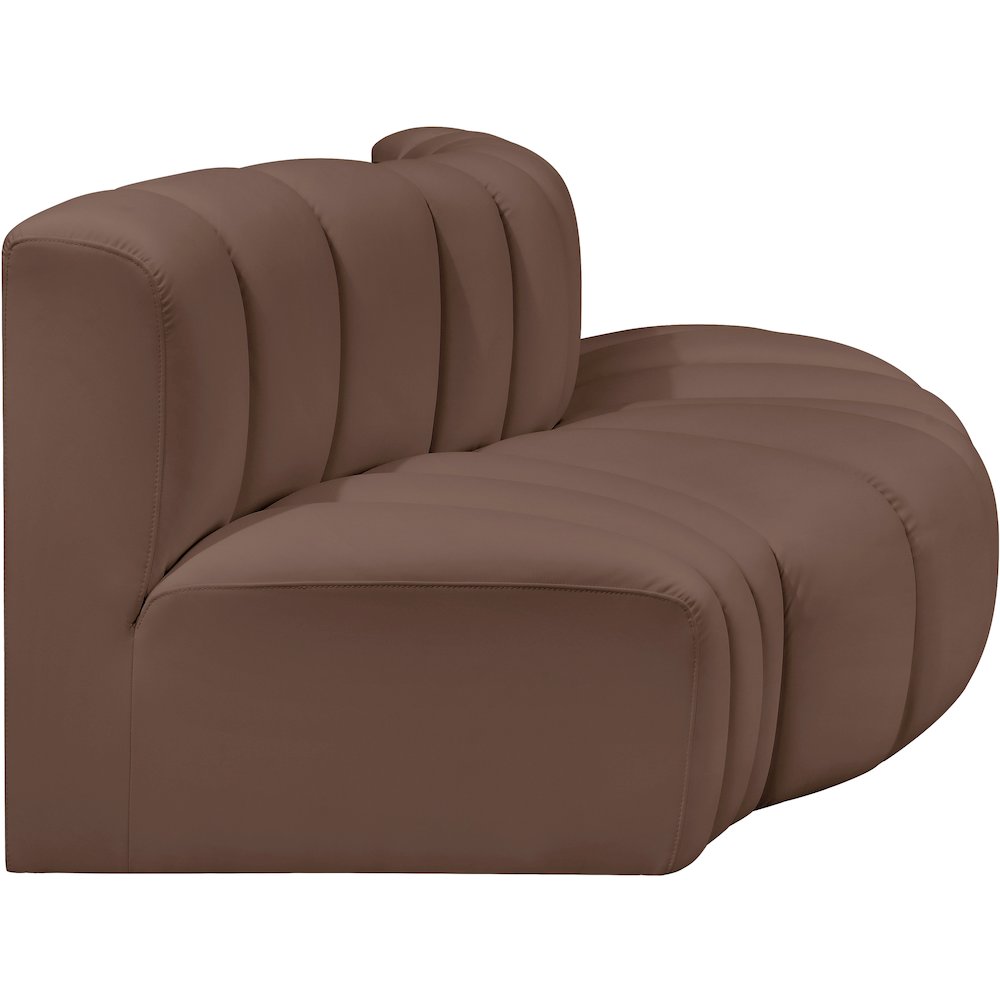 Arc Brown Vegan Leather Modular Sofa. Picture 4