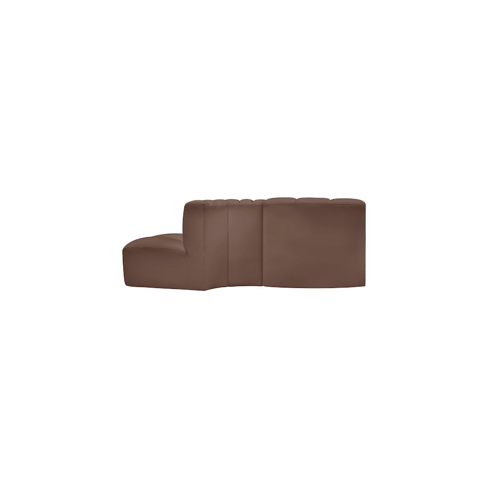 Arc Brown Vegan Leather Modular Sofa. Picture 5