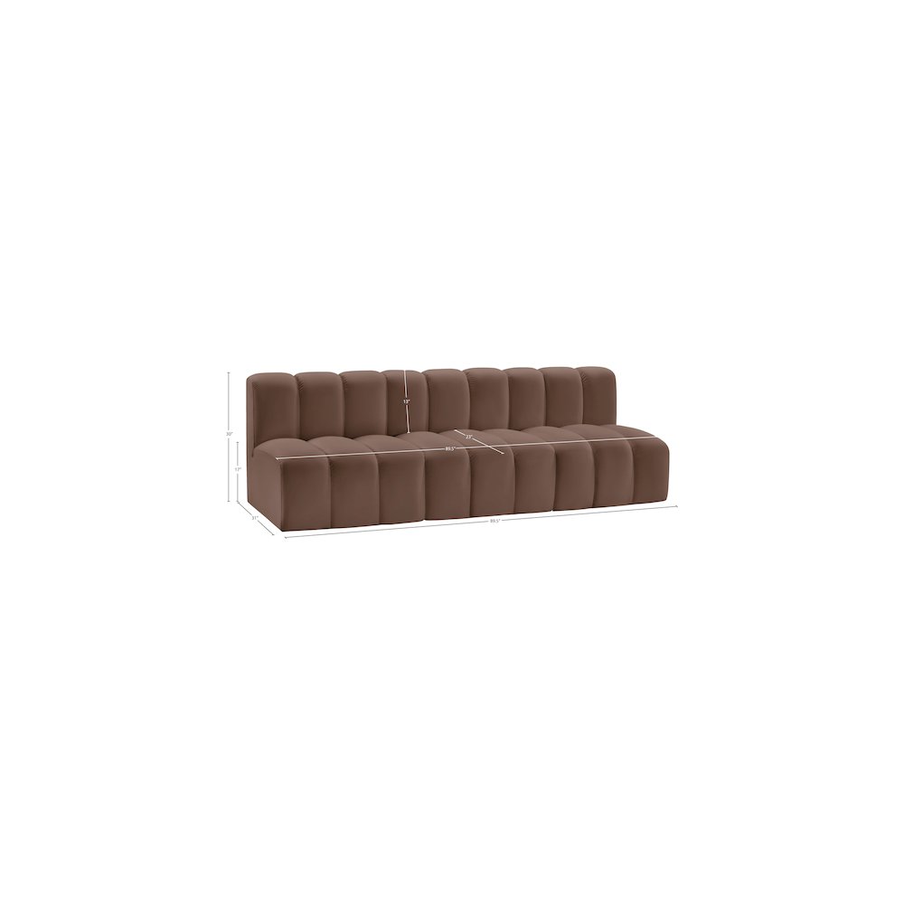Arc Brown Vegan Leather Modular Sofa. Picture 11