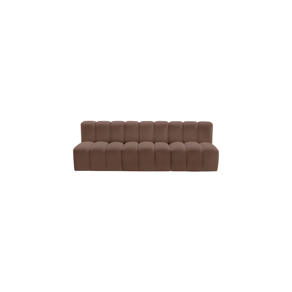 Arc Brown Vegan Leather Modular Sofa. Picture 3