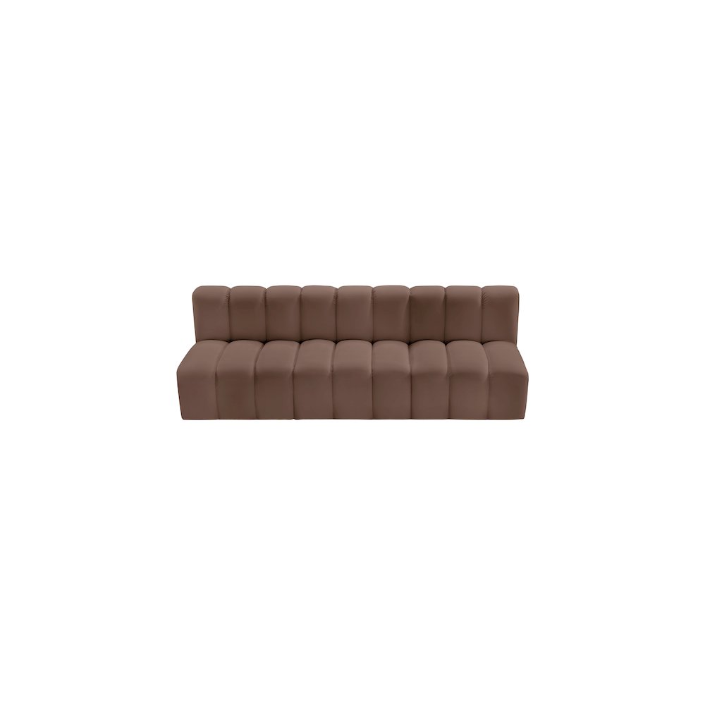Arc Brown Vegan Leather Modular Sofa. Picture 4