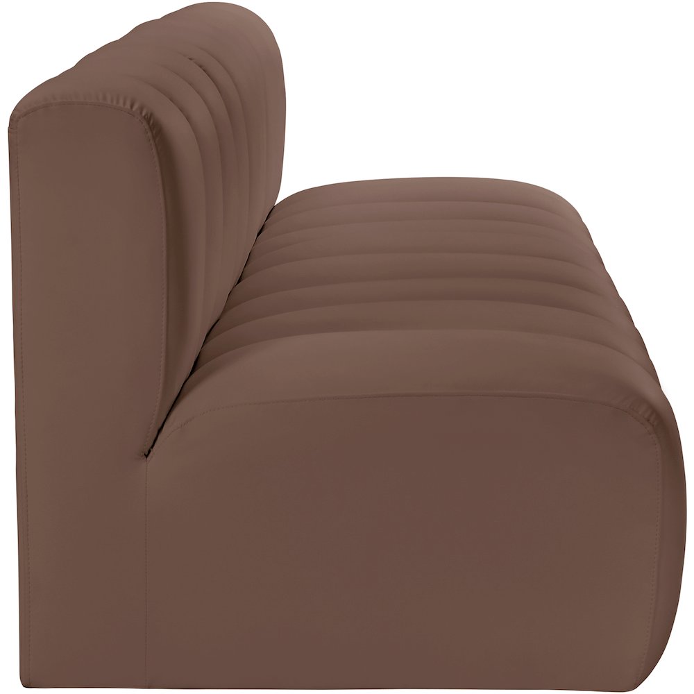 Arc Brown Vegan Leather Modular Sofa. Picture 5