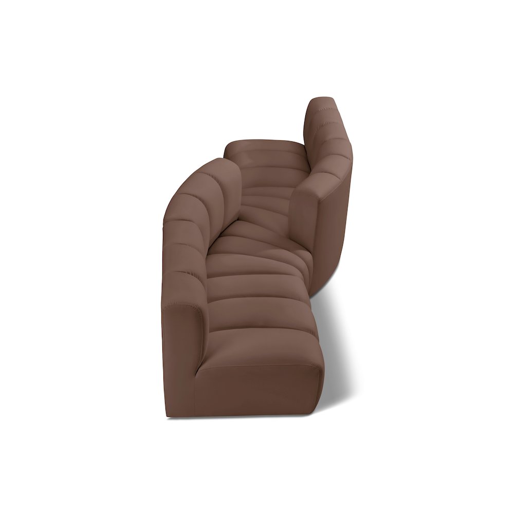 Arc Brown Vegan Leather Modular Sofa. Picture 1