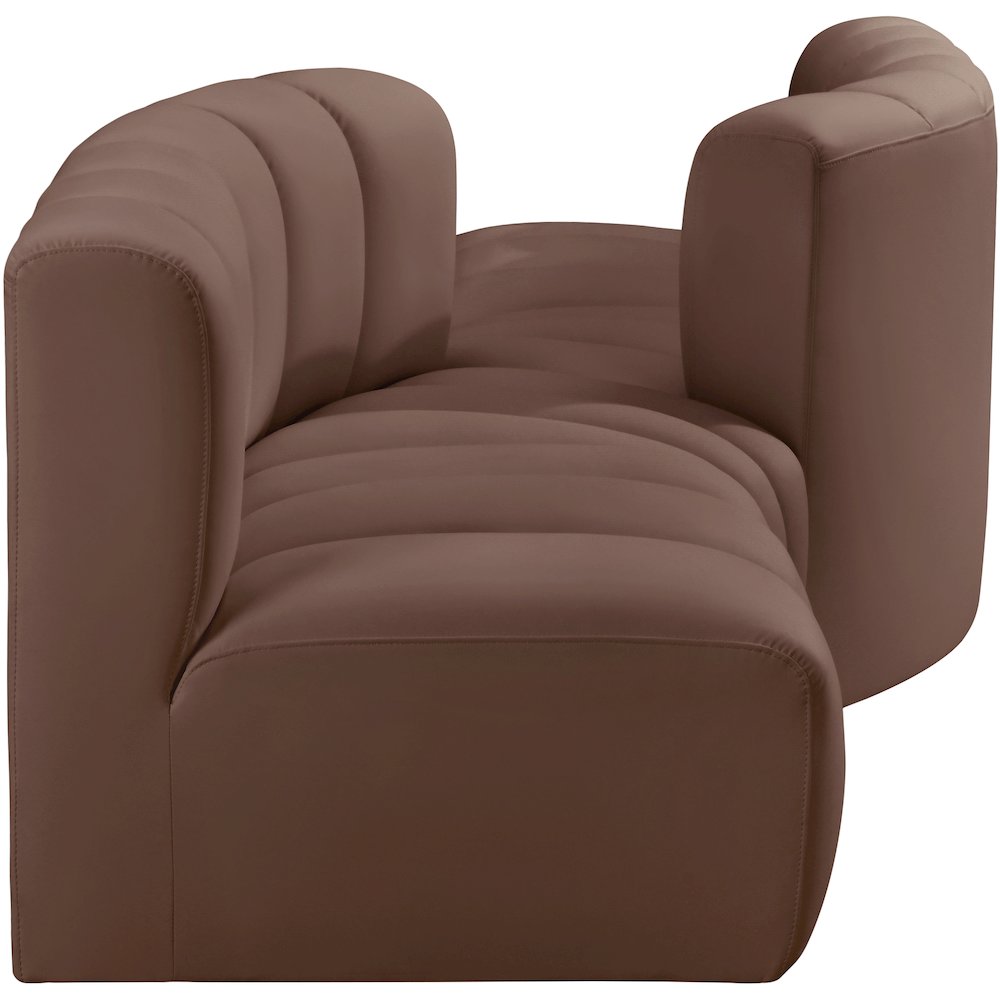 Arc Brown Vegan Leather Modular Sofa. Picture 4