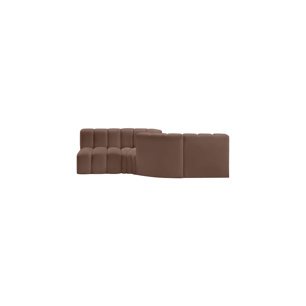 Arc Brown Vegan Leather Modular Sofa. Picture 5