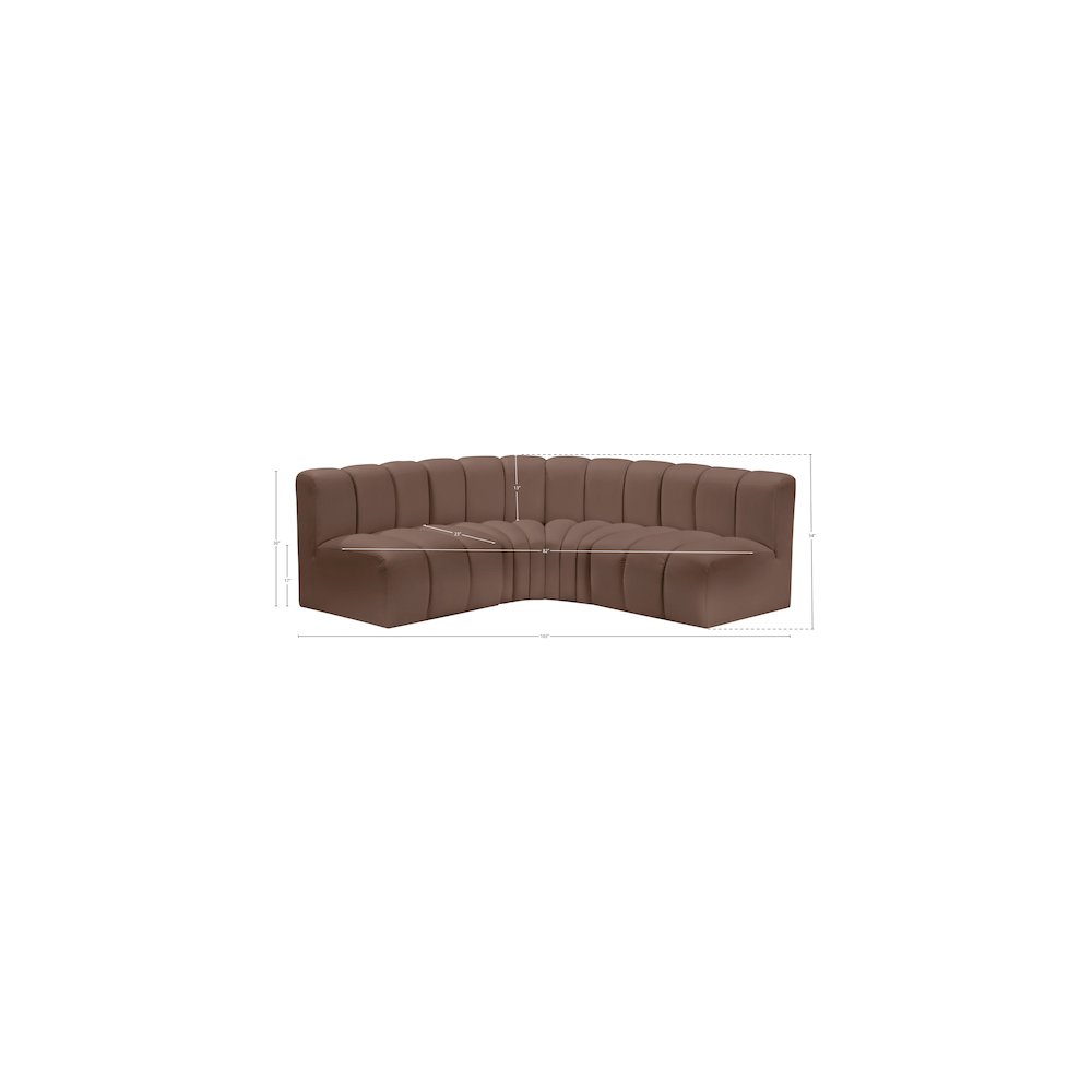 Arc Brown Vegan Leather Modular Sofa. Picture 11