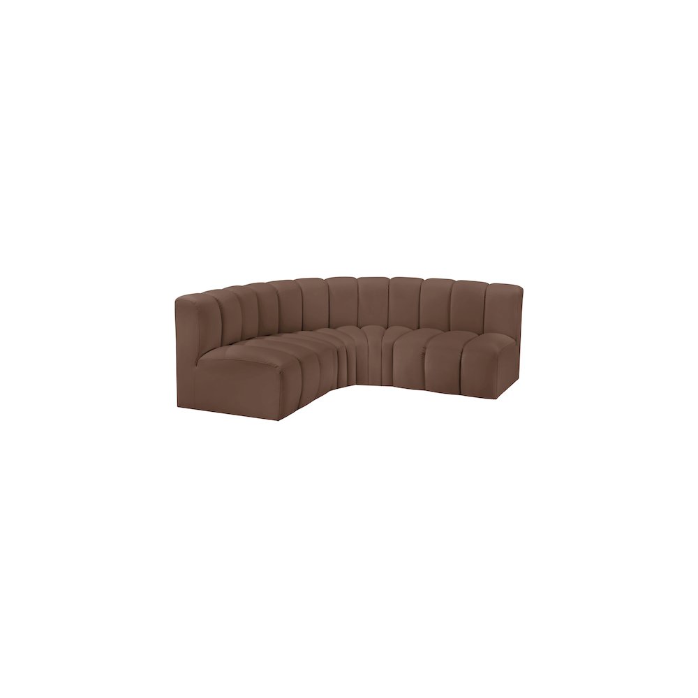 Arc Brown Vegan Leather Modular Sofa. Picture 4