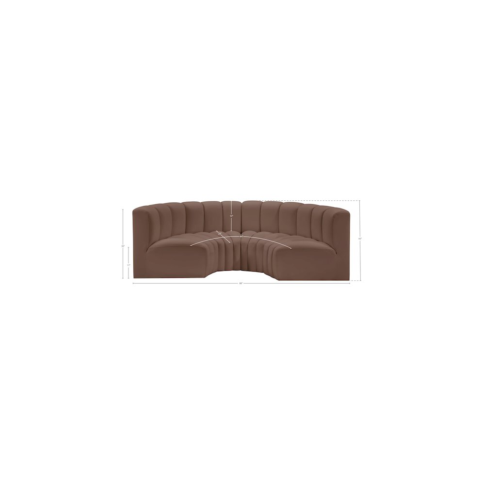 Arc Brown Vegan Leather Modular Sofa. Picture 11