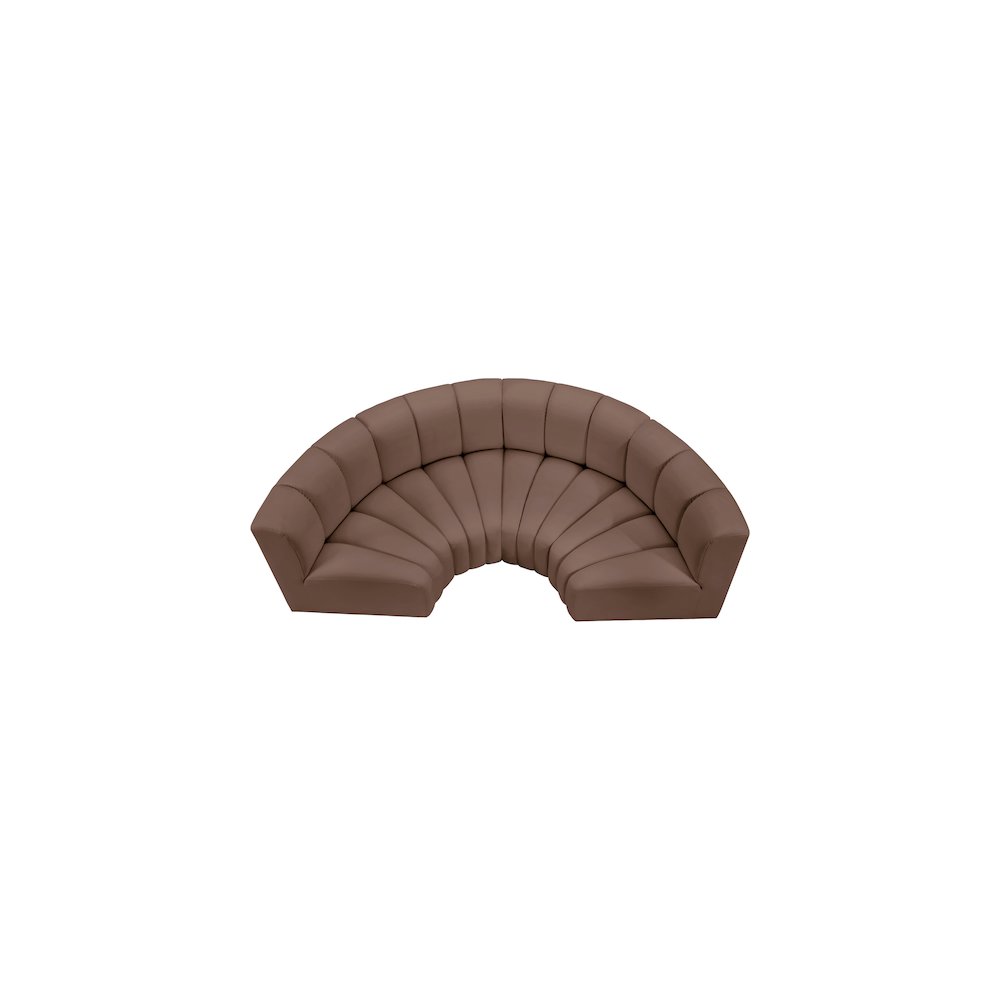 Arc Brown Vegan Leather Modular Sofa. Picture 3