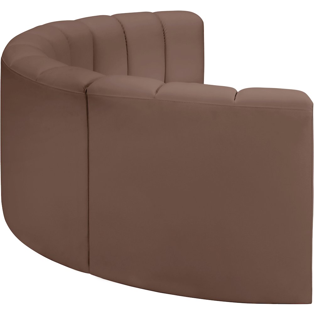 Arc Brown Vegan Leather Modular Sofa. Picture 5