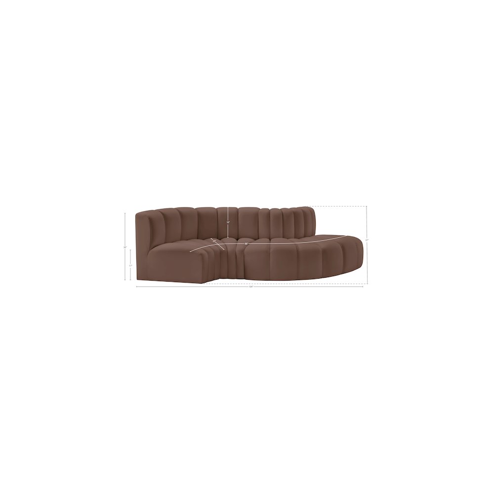 Arc Brown Vegan Leather Modular Sofa. Picture 10