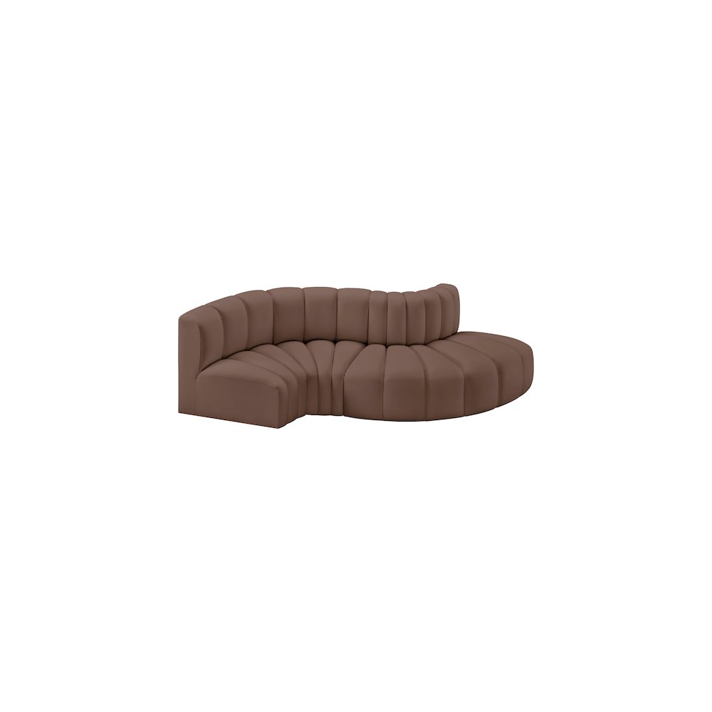 Arc Brown Vegan Leather Modular Sofa. Picture 3