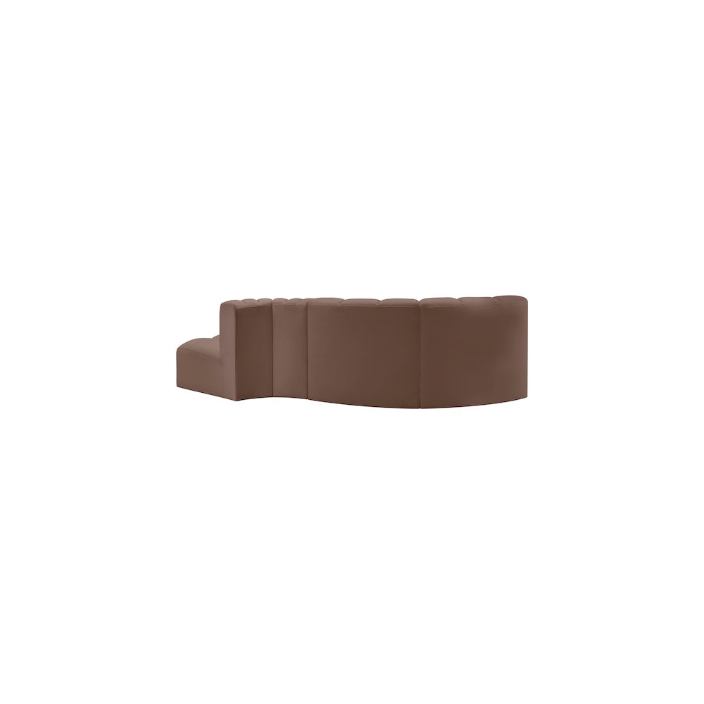 Arc Brown Vegan Leather Modular Sofa. Picture 5